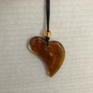 Art Glass Heart Pendant Necklace